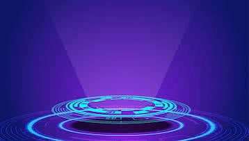 Futuristic glowing circular portal